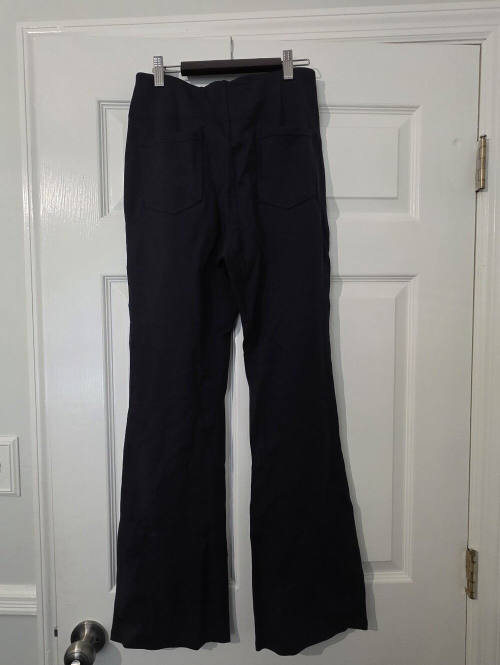NWT High Waisted Back Pockets Slight Flare Work Pant Navy Blue Sz S Regular - Picture 7 of 9